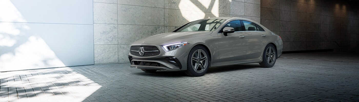 Mercedes-Benz CLS 450 parked in a city by a tunnel