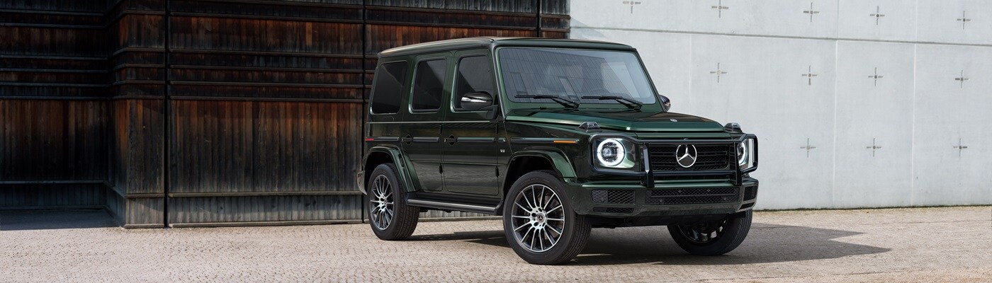 Mercedes-Benz G-Class parked by an industrial building