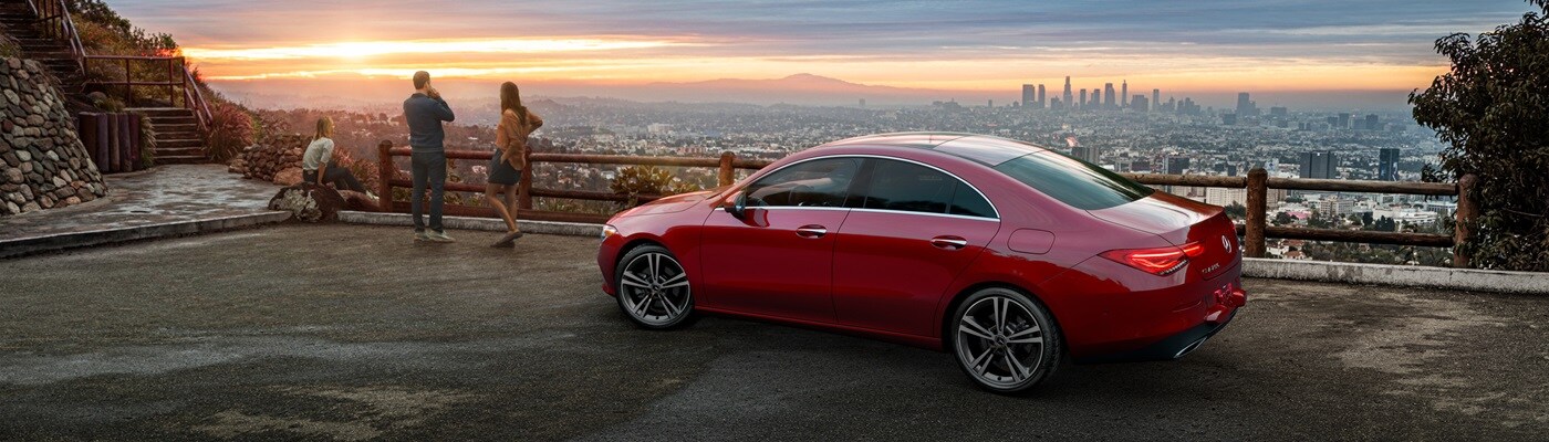 Mercedes-Benz CLA parked above Los Angeles